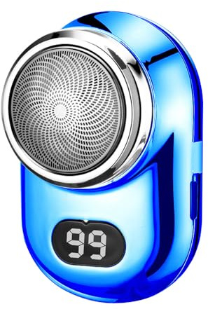 Mini afeitadora eléctrica con espejo retrovisor, afeitadora portátil USB con pantalla digital, afeitadora en seco y húmedo para hombre y mujer