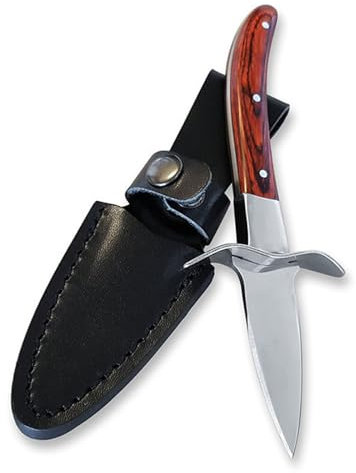 GUANGJIA Stainless Steel Shellfish Seafood Opener Durable Oyster Seafood Opener Tools with Leather Case Oyster Seafood Shellfish Knife for Kitchen Outdoor Use