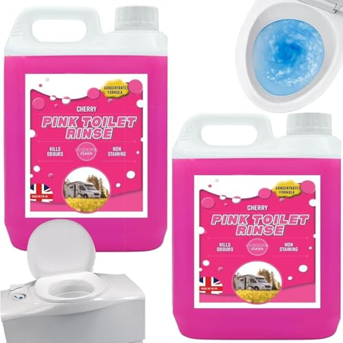 5 Litres Pink Toilet Rinse Disinfectant Bottles For Caravans, Motorhome & Portable Toilets (1)