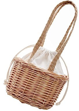 SAFIGLE 2stücke Stylische Rattan Woven Tote Bag Für Damen Kreative Handtasche Für Strand Und Urlaub Für Accessoires Und Snacks Design Für