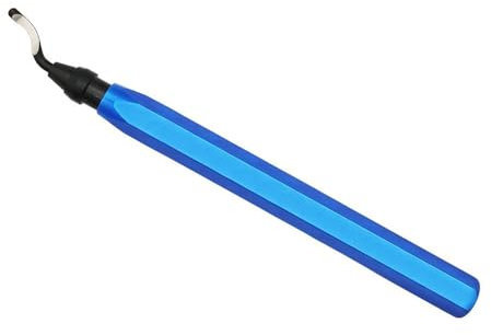 Manual Deburring Cutter, 360 Degree Rotary Design Deburring Tool with Metal Handle & HSS Blades for 3D Prints, Pipe, Plastic, Aluminum, Copper, PVC and Steel