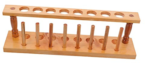 HAWILLOSCH Holz Reagenzglasständer Labor Test Tube Rack Mit Löchern Praktischer Holzhalter Für Chemielabor Leichtes Tragbares Aufbewahrungsgestell Für Reagenzgläser Und Laborzubehör