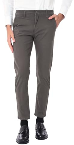 Ciabalù Pantaloni Uomo Invernali Eleganti in Cotone Caldo Tinta Unita Regular Fit Modello Chino Tasca America da Lavoro per Ufficio (IT, Numero, 44, Regular, Regular, Fango)