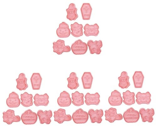Cabilock 4 Juegos Cortadores De Galletas De Halloween Moldes Para Hornear Moldes Para Esterillas Cortadores De Galletas De Kit De Fondant Máquina Para Galletas 8 Uds * 4