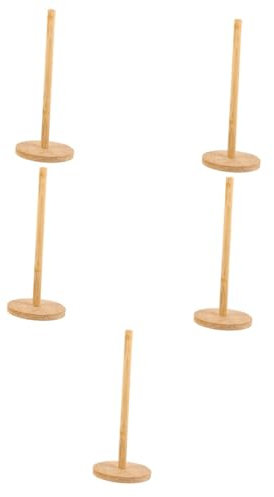 Homoyoyo 5pcs Bamboo Paper Towel Holder Countertop Kitchen Dispenser for Farmhouse Decor Rustic Stand for Kitchen Storage Easy Access
