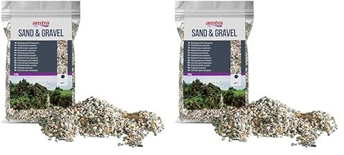 Amtra POLICROMO, Gravier Aquarium Naturels, Sol décoratif, Sable et Graviers Blancs, Grains 3-4 mm, 5 kg (Lot de 2)