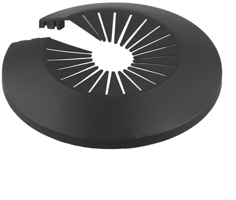 Lecreatekit Flansch-Rohrabdeckungen, dekorative Flansch-Rohrabdeckungen, Kunststoff, Heizkörperrohrabdeckungen, schwarze Rohrmanschetten, geteilter Kunststoff (140–168 mm)