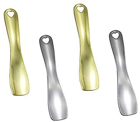 VICASKY 4pièces Lot De Cuillères Pour Crème Yeux Et Masque Facial Outils De Beauté En Métal De Zinc Lisses Et Durables Pour Utilisation Salon Et Voyage