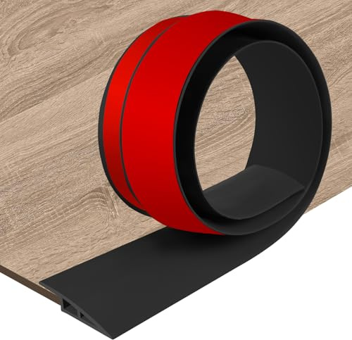 Barre de Seuil Adhésive PVC, Profil de Transition pour Rattrapage de Dénivellation, Jonction entre Sols et Portes Hauteur Réglable，Rampe de Seuil Bandes de Transition Sol