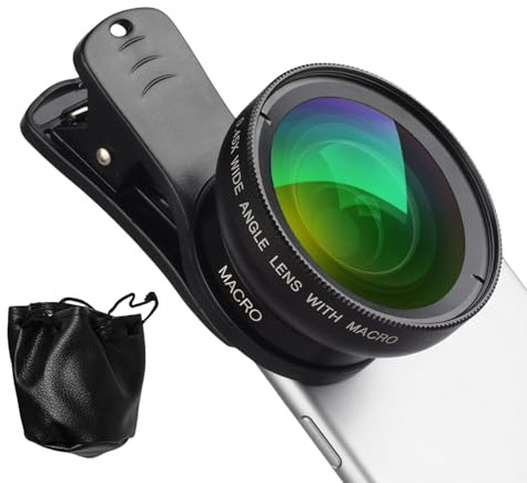 Objectif de téléphone mobile: accessoire de caméra à clip pour smartphone, combo macro grand angle | Kit de verre optique haute définition, accessoire de photographie de voyage portable, cre