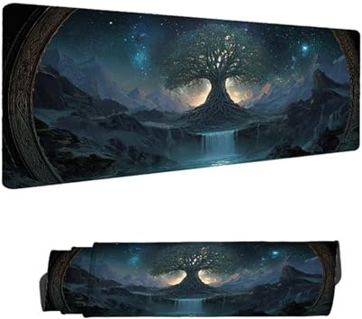Alfombrilla Ratón XXL 1000 x 500 mm, Sueño Gaming Alfombrilla Escritorio, Mouse Pad con Base de Antideslizante, Árbol Tapete Escritorio Grande, Mousepad de Oficina y para Gaming en Casa H-1140