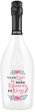 BRANDGIFT.IT Bottiglia Personalizzata Matrimonio Astoria Spumante Brut 75 ml Perlage Fine Persistente Sapore Fitto Ed Equilibrato Bottiglia Prosecco Personalizzata Matrimonio Per Brindisi Originali