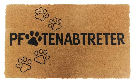 Relaxdays Fußmatte Kokos 60x40, Türvorleger Pfotenabtreter, rutschfest, wetterfest, Fußabstreifer innen & außen, schwarz