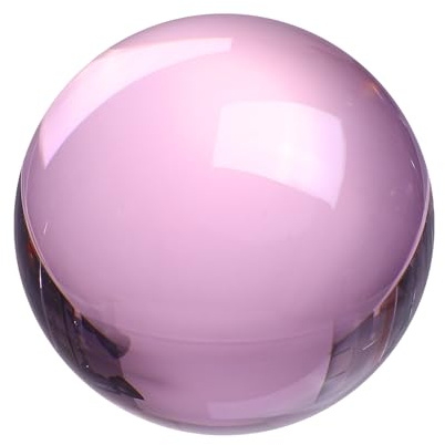 QUARKZMAN Esfera De Cristal Redonda 60mm / 2.4 Bola De Cristal Sólida De Vidrio Para Decoración Del Hogar Adorno Regalo Artesanía Feng Shui Adivinación Decoración De Fuente Rosa