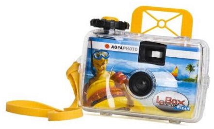 AgfaPhoto LeBox Ocean, utomhus vattentät/dammsäker engångskamera (återanvändbar), 2-delat bonuspaket