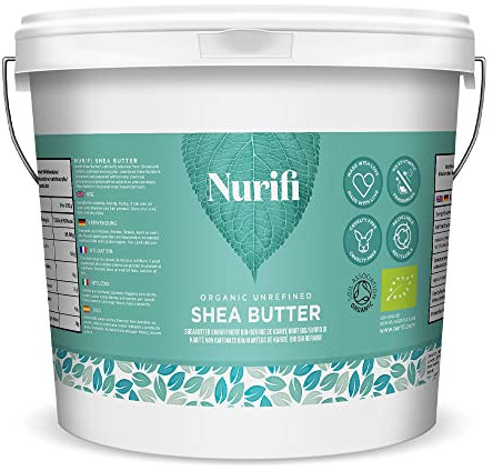 1KG Organic Shea Butter Unrefined - 100% Pure, Raw & Natural - Soil Association Certified - by Nurifi