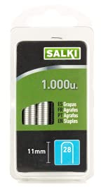 SALKI | Agrafes n°28 de 11mm | Pack de 1000 Unités | Parfaites pour l'Agrafage de Câbles