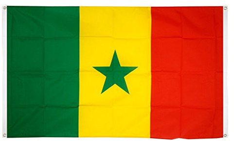 Digni Drapeau de Balcon (avec 4 Oeillets) Sénégal - 90 x 150 cm Sticker Gratuit
