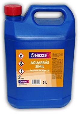 Aguarrás Símil Nazza | Disolvente adecuado para pinturas al óleo | Diluyente para barnices y pinturas sintéticas | Envase de Plástico de 5 Litros