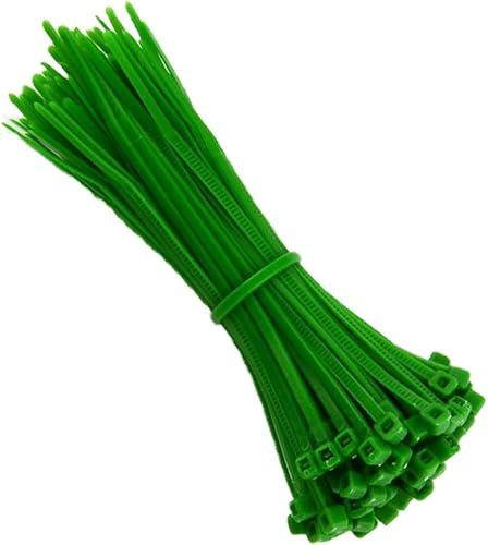 KafTon Pack of 100 Black Cable Zip Ties,UL Nylon, Perfect for PC, Bicycle Tie Wrap DIY Home Wire Vegetable Garden Office (Green, 140mm x 3.6mm)