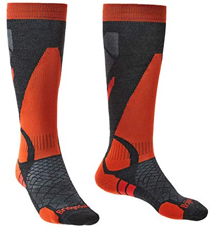 Bridgedale SKI Lightweight Merino Performance Men's - Large Graphite/Orange