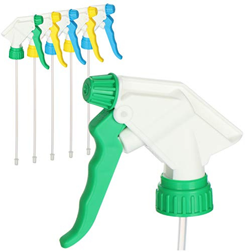 COM-FOUR® 6X Sprühaufsatz in 3 Farben, Sprühkopf mit 28/400 Gewinde | Aufsatz für Sprühflaschen - Zerstäuberkopf mit NBR-Dichtung zum Versprühen von Wasser