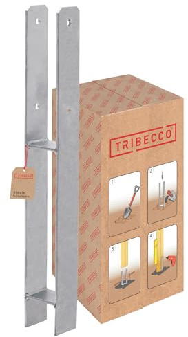 TRIBECCO H-Pfostenträger zum Einbetonieren Gesamthöhe: 600 mm, Materialstärke: 5 mm, lichte Breite: 70 mm H-Pfostenschuh aus feuerverzinktem Flachstahl H-Betonanker für schwere Holzkonstruktionen