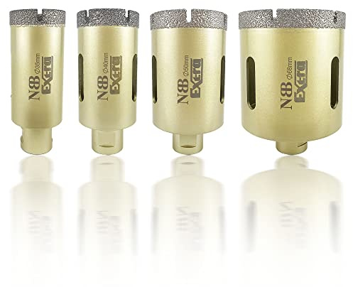 NBB Diamant lochsäge mit M14 Diamantbohrer Diamantkrone zum Trocken- oder Nass bohren auf hartem Porzellan Keramik Fliesen Granit Marmor schnell langlebig für Winkelschleifer(4, 35/40/50/68mm)