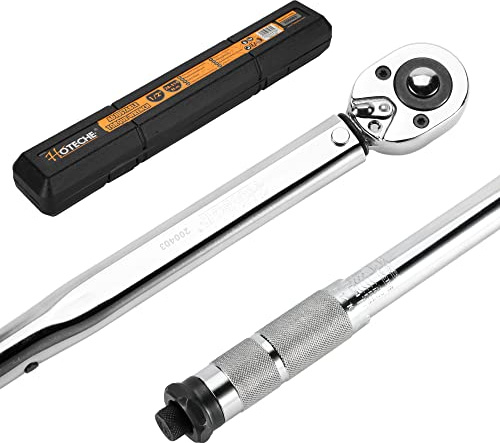 Hoteche Drehmomentschlüssel 1/2 Zoll 28-210 Nm | Für Reifenwechsel Radmuttern Motorrad und Werkstatt mit Klickmechanismus 45 Zahn Ratsche und 470 mm Länge