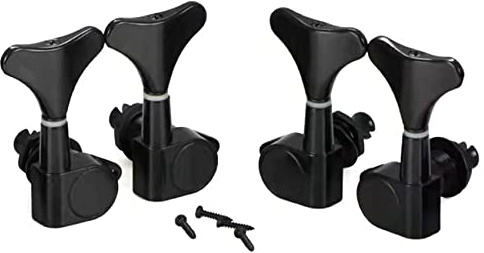 2 + 2 Stimmschlüssel für Bassgitarre, versiegelt, 2R2L, Stimmgerät für Präzisions- und Jazz-, Schwarz
