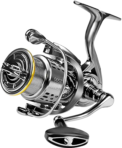 Fishdrops Salzwasser-Spinnrolle, 12 + 1BB, ultraleichte, leistungsstarke Angelrolle, Metallrahmen, Kohlefaser, max. 15 kg, 5,5:1 Hochgeschwindigkeit, ultraglatt für Salzwasser-Angelrollen