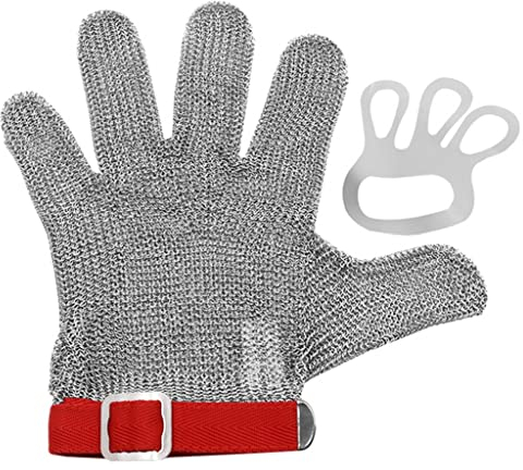 Samnuerly Chainmail Glove Food Grade Cut Resistant Glove For Butcher Oyster Shucking Kitchen Mandoline Chef Slicing Fish Fillet (Size : 1PCS/XS)