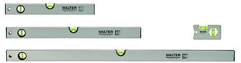 WALTER Wasserwaagen-Set 4-tlg. Wasserwaage in den Längen 40cm, 60cm und 100cm & Mini-Wasserwaage | mit 3 Libellen für präzise Messungen, angenehme Handhabung | robustes & leichtes Aluminiumgehäuse