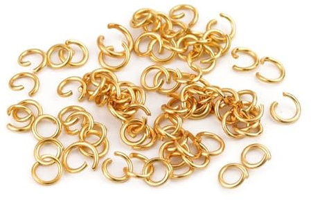 DC 200 Stück goldfarbene Biegeringe aus Edelstahl, Zubehör für Lieferanten, Verschlüsse für Halskettenverbinder, Kettenglieder, DIY-Schmuckherstellung, 0,8 x 5 mm