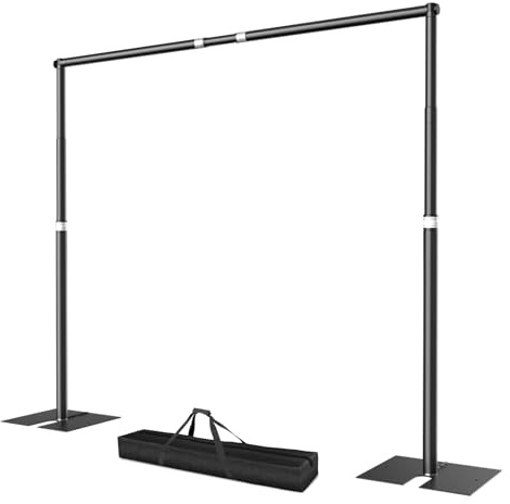 EMART Foto Hintergrund Ständer 2,6x3mHeavy Duty Hintergrundsystem mit Basis | Metall, Verstellbarer, Fotografie Foto Video Studio Hochzeit, Party
