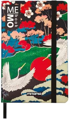 Mitama Notizbuch Pocket Grafik Japan - Memobook - Notizbuch - Soft Touch Cover - Innentasche + Bleistift enthalten - liniertes Blatt - 9 x 14 cm