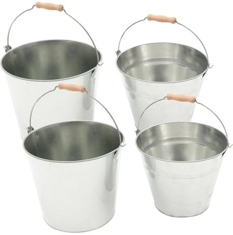 Warmhm 2 Stück Kohleeimer Aus Metall Für Innen- Und Außenbereich Geeignet Für Kamine, Holzöfen, Grillen, Feuerstellen, Camping Und Kochstellen Leicht Und Einfach Zu Reinigen Aschebehälter