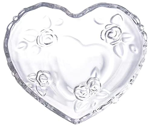 Zerodeko Heart Jewelry Container Candy Nut Tray Cutlery Trays Dinner Plates Heart Appetizer Bowls Utensil Dinnerware Plates Creative Serving Dried Fruit Storage Glass