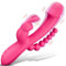 Vibradorador Mujer Dildo Juguetes Sexuales - 3 en 1 de punto G y clítoris, vestíbulo, estimulador vaginal, Vibración en modo doble diez, consolador masajeador vibrador mujer, Succionadores de clítoris