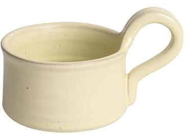 CAPIJIONG Taza de café de cerámica gruesa retro mate de 250 ml, diseño japonés, diseño de pellizco, estilo corto, color amarillo