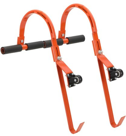 GDJZXD Universal-Dachhaken-Leiter-Set, 500 lbs Stahlleiter-Stabilisator-Leiter-Dachhaken mit Rädern, Gummigriff-T-Stange zur Schadensverhütung, Dachfirstverlängerung