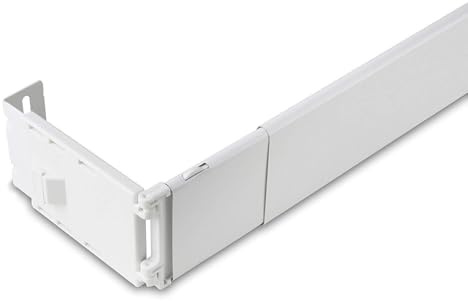 HomeStock Baroque Bonanza 2-1/2 Wide Pocket Curtain Rod 48-84 Inch, White Finish, Wall Mounted Rod, Curtain Rods for Windows, Sturdy Steel Construction