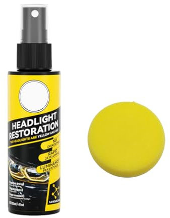 Efficiente Spray per ripristino fari dell'auto, Kit per ripristino fari, Kit per la Pulizia e Il ripristino dei fari, elimina l'oscuramento e l'ingiallimento dei fari (1PCS)