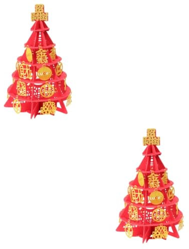 PRETYZOOM 2 STK Geldbaum-Desktop-Ornament Chinese New Year chinesisch neujahr glucksbringer Roter Geldbaum chinesische neujahrsfeierdekorationen weihnachtsdeko Geldbaumschmuck Baumdekoration
