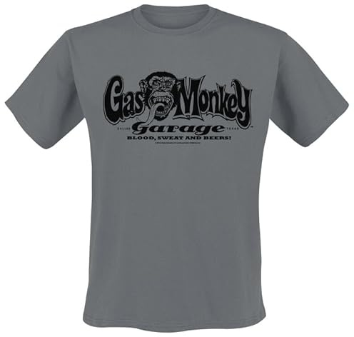 Gas Monkey Garage Logo Männer T-Shirt grau Fan-Merch, Filme, TV-Serien