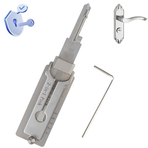 schlosshüter,hauptschlüssel für den haushalt,schlossöffnungswerkzeug,schlüsseldecoder 2 in 1,Schlossknacker Werkzeug,Schlüsseldecoder Aus Edelstahl,Key Decoder Made Stainless Steel,Lock Cracker Tool