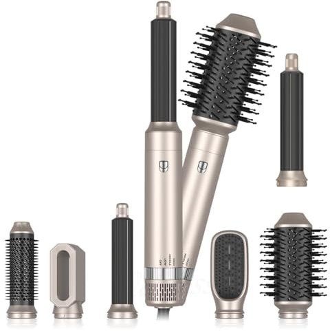iFCOW 6 in 1 Hair Styler, Automatisch Airstyler Heißluft Haarbürste Set Föhn Luft Lockenstab Haarglätter Bürste Volumizer für schnelles Trocknen Locken Glätten Styling Haartrocknerbürste