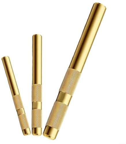 URPIZY Set di 3 punzoni in ottone da 3/4 1/2 3/8 pollici non marcatura meccanici scalpello punzoni per riparazione auto lavorazione del legno