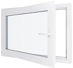 Fenêtre PVC - LxH 1000x700 mm -Triple Vitrage - Blanc -poignée à droite