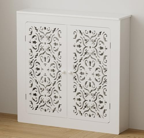 Copri Termosifone Moderno,Copri Termosifoni in legno,Copertura Termosifone,Mensola Copritermosifone,Copricaloriferi Bianco Mobiletto,Copri Calorifero Mensola per Radiatore,per Casa Ufficio(L70*H70*W15